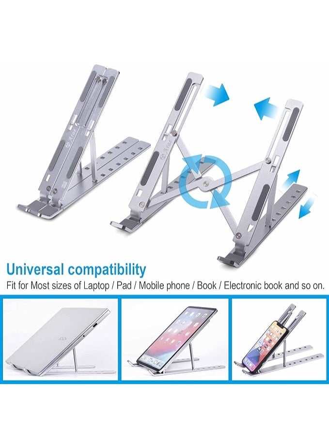 حامل لاب توب الومنيوم عملي محمول وقابل للطي والتعديل بـ5 زوايا ومقاوم للانزلاق لرفع اللاب 9 15.6 بوصة - Image 5